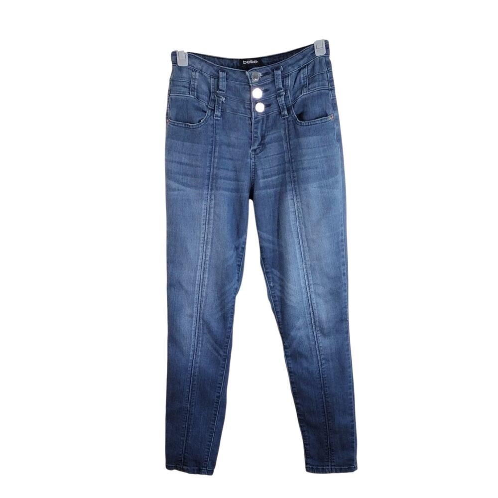 Bebe Jeans Women’s 27 Dark Blue High Rise Skinny Stretch Spandex Denim